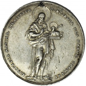 R-, Śląsk, Wrocław, Medal 1629, srebro, Dadler, panorama miasta, rzadki