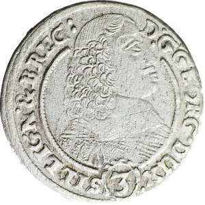 RRR-, Śląsk, Jerzy III Brzeski, 3 krajcary 1659, BRZEG, pierwszy i najrzadszy rocznik