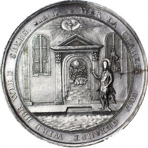 R-, Śląsk, Wrocław, Medal na chrzest ok. 1720, srebro 53 mm, Johann Kittel, rzadki