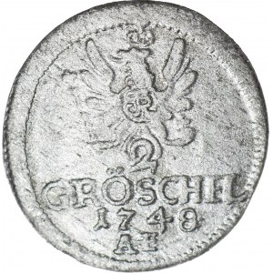 R-, Śląsk, Fryderyk II, 2 greszle 1748 AE, Wrocław, b. rzadki