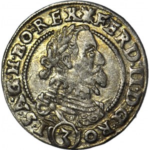 R-, Śląsk, Ferdynand II, 3 krajcary 1628 (PH) zamiast (HR), Wrocław, RZADKI
