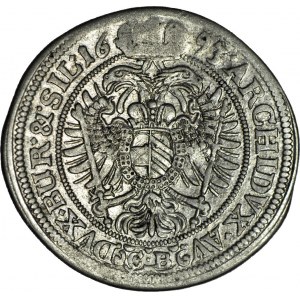 RR-, Śląsk, Leopold I, 15 krajcarów 1693, CB w nietypowej rozecie, Brzeg
