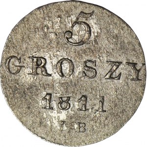 Księstwo Warszawskie, 5 groszy 1811 IB, ładne