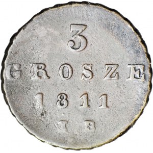 Księstwo Warszawskie, 3 grosze 1811 IB, rzadszy