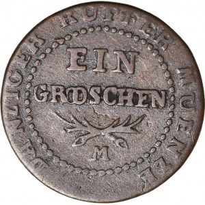 RR-, Wolne Miasto Gdańsk 1808-1812, Grosz 1809, BŁĄD MENNICZY, podwójne OO, nienotowany