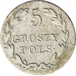RR-, Królestwo Polskie, 5 groszy 1830, b. rzadki rocznik