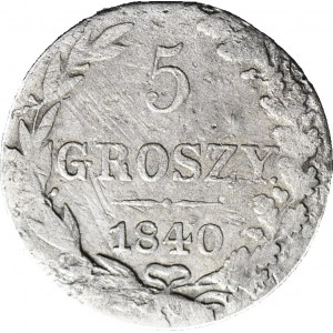 R-, Kingdom of Poland, 5 groszy 1840, dot after the groszy