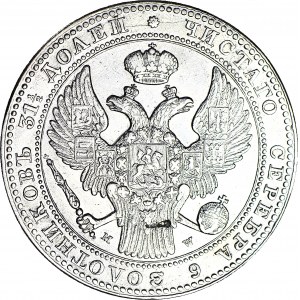 Zabór Rosyjski, 10 złotych = 1 1/2 rubla 1836, Warszawa, wąska 6 w dacie, PIĘKNE