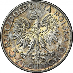 5 złotych 1933, Głowa, Warszawa, piękna