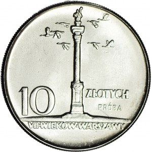 10 złotych 1965, PRÓBA, nikiel, Duża Kolumna