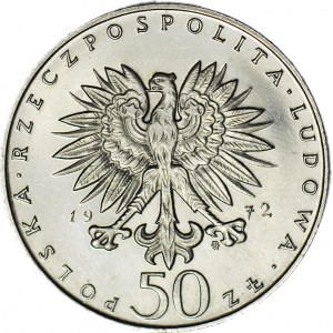 50 złotych 1972, PRÓBA, nikiel, Fryderyk Chopin