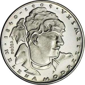 100 złotych 1975, PRÓBA nikiel, Modrzejewska - typ nie wprowadzony