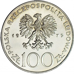 100 złotych 1975, PRÓBA nikiel, Modrzejewska - typ nie wprowadzony