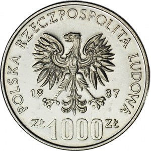 1000 złotych 1987, PRÓBA, nikiel, Muzeum Śląskie Katowice