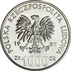 1000 złotych 1987, PRÓBA, nikiel, Igrzyska Seul - łucznictwo
