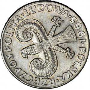 R-, 10 złotych 1966 duża kolumna, SKRĘTKA 240 stopni, rzadka