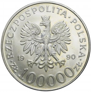 100.000 złotych 1990, Solidarność, srebro