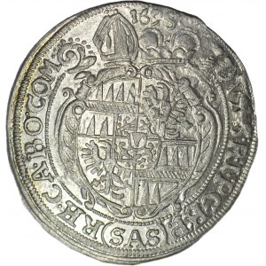 Austria, Ołomuniec biskupstwo, Karol II z Liechtenstein, 3 krajcary 1695 SAS, Kromieryż, piękne