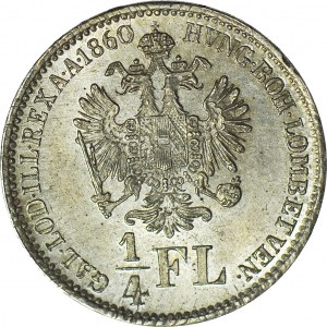 Austria, Franciszek Józef I, 1/4 florena 1860 B