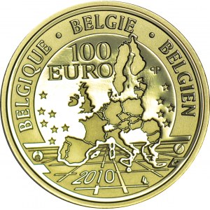 Belgia, 100 Euro 2010, książę Filip, złoto