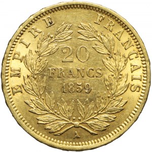 Francja, Napoleon III, 20 franków 1859