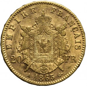 Francja, Napoleon III, 20 franków 1865