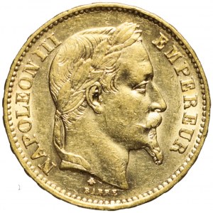 Francja, Napoleon III, 20 franków 1869, Paryż