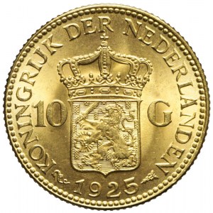 Holandia, 10 guldenów 1925, Wilhelmina