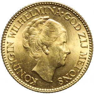 Holandia, 10 guldenów 1933, Wilhelmina, piękne