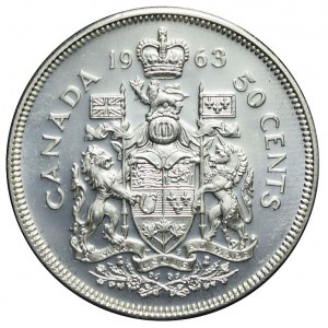 Kanada, Elżbieta II, 50 centów 1963, piękne