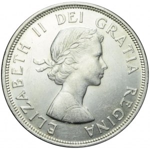 Kanada, Elżbieta II, 1 dolar 1964, 100 rocznica - Charlottetown i Quebec