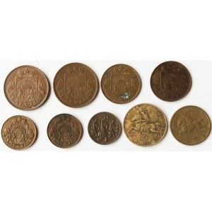Zestaw dziewięciu monet Łotwa, Litwa i Estonia