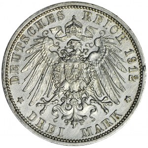 Niemcy, Prusy, Wilhelm II, 3 marki 1912, Berlin