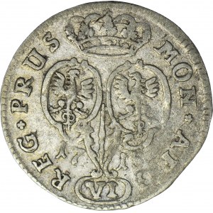 Niemcy, Prusy - królestwo, Fryderyk Wilhelm I, Szóstak, 1715 CG, Królewiec