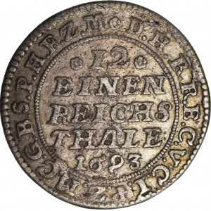 Niemcy, Brandenburgia, Prusy, Fryderyk III, 1/12 talara 1693 B-H