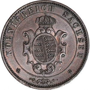 Niemcy, Saksonia, Jan V, 5 fenigów 1862 B, Drezno