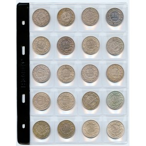Szwajcaria, Zestaw dwudziestu monet srebrnych 2 franki 1907-1967