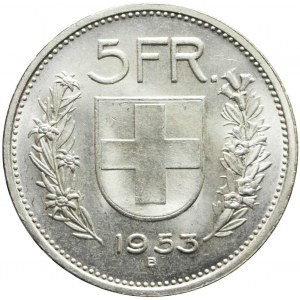 Szwajcaria, 5 franków 1953 B, Berno, mennicze