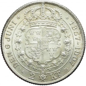 Szwecja, Zestaw 29 okolicznościowych monet srebrnych 2 korony 1907, ładne egzemplarze