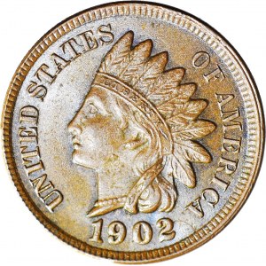 Stany Zjednoczone Ameryki (USA), 1 cent 1902, typ Indian Head, menniczy