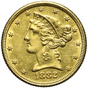 Stany Zjednoczone Ameryki (USA), 5 dolarów Liberty Head, 1882, Filadelfia
