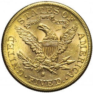 Stany Zjednoczone Ameryki (USA), 5 dolarów Liberty Head, 1887, San Francisco
