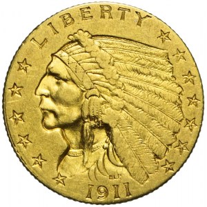 Stany Zjednoczone Ameryki (USA), 2 1/2 dolara, Indianin, 1911, Filadelfia