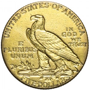 Stany Zjednoczone Ameryki (USA), 5 dolarów, Indianin, 1913, Filadelfia