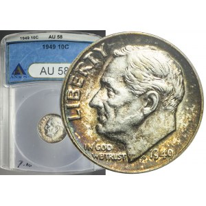 Stany Zjednoczone Ameryki (USA), 10 centów = 1 dime, 1949, Filadelfia