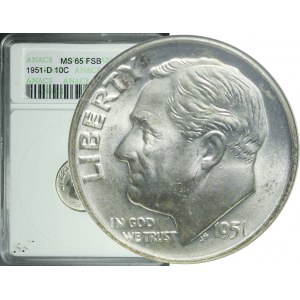 Stany Zjednoczone Ameryki (USA), 10 centów = 1 dime, 1951, Denver