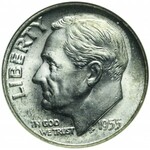 Stany Zjednoczone Ameryki (USA), 10 centów = 1 dime, 1955, Filadelfia
