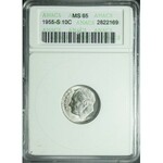 Stany Zjednoczone Ameryki (USA), 10 centów = 1 dime, 1955, San Francisco