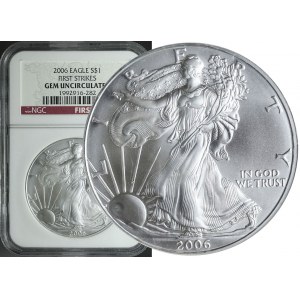 Stany Zjednoczone Ameryki (USA), 1 dolar Orzeł, 2006 Denver, srebro