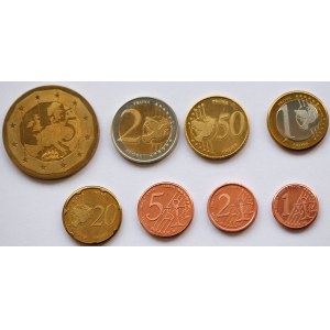 Watykan, Benedykt XII, Zestaw 8 numizmatów Próbne Euro